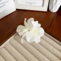 Barrette à cheveux fleur d'orchidée en tissu blanc style bohème pour femmes - Blanc