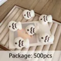 Cute white plush fish DIY accessory with brown embroidered details for jewelry - Brown
