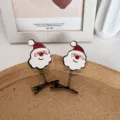 Süße Weihnachtsmann-Haarspangen mit Feder für festliche Weihnachts-Haar-Accessoires - Weißer Bart Weihnachtsmann