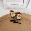 Süße glitzernde Weihnachtsmann-Haarspangen mit Feder für die Weihnachtsfeierdekoration - Weihnachtsmann (Goldener Bart)