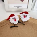 Niedliche Weihnachts-Weihnachtsmann-Plüschhaarnadeln mit beweglichen Federn Haarschmuck - Weihnachtsmann mit großem Bart