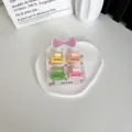 Lot de 4 mini pinces à cheveux aux couleurs acidulées pour filles sur carte - Cube / Lot de 4