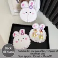 Cartes d'affichage lapin pour barrettes 13x11cm pour emballage de bijoux DIY - Lapin Fleur Violette - Sans Sac / Lot de 100