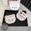 Cartes de présentation en carton en forme d'ours pour chouchous et bijoux 12x12cm - Ours Rose - Sans Sac / Lot de 100