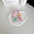 Lot de 4 mini pinces à cheveux fleur mat pour filles en couleurs, variante de SKU - Fleur / Lot de 4