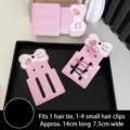 Cartes d'affichage rose dessin animé pour pinces à cheveux et élastiques, 14x7,5cm - Nœud Rose - Sans Sac / Lot de 100