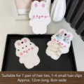 Jolies cartes d'affichage en forme de lapin blanc pour pinces à cheveux enfants, 12x8cm - Petit Lapin Rose - Sans Sac / Lot de 100