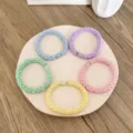 Lot de 5 chouchous tressés à haute élasticité dans diverses couleurs pastel douces - 5 Pièces / Style Tresse 3D Unie