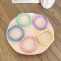 Set of five high-stretch braided elastic hair ties in pastel colors for daily styling. - 5 Pieces / Solid Color 4-Strand Thick Braid