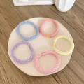 Braided high-elasticity hair ties in five pastel colors, cute 5-piece set for women - 5 Pieces / Thickened Colored Dots Style