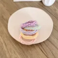 Set of high-elastic braided hair ties in assorted macaron pastel colors - Set of 4 / Thickened Color Block Style
