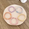 Five colorful braided high-elastic hair ties in pastel macaron colors for women and girls - 5 Pieces / 4-Strand 3D Braid