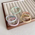 Soft colorful braided elastic hair ties in pastel macaron shades for hair styling - 5 Pieces / New Three-Strand Braid Style