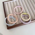 Pastel braided elastic hair ties for girls, soft twisted hair ropes for ponytail holder - 5 Pieces / Mini Bead Style