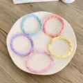 Set of 5 high elastic twisted braided hair ties in assorted pastel colors for women - 5 Pieces / Solid Color Thread Style