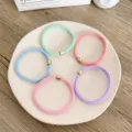 Set of five colorful high-elastic hair ties with a gold bead detail decoration - Small Gold Buckle