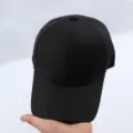 Classic black baseball cap for daily wear, plain solid color adjustable casual sun hat. - Adjustable / Plain Solid Black Baseball Cap