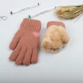 Guantes de invierno gruesos y calientes para mujer, tejidos y forrados para frio. - Talla única / Rosa