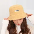 Yellow Sherpa Bucket Hat Winter Warm Fuzzy Fisherman Hat for Women Casual Daily Style - M (56-58cm) / Yellow