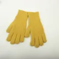 Women winter warm yellow knitted ribbed fingerless gloves sweet style chic fashion accessories - Yellow