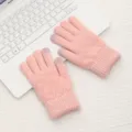 Pink knitted touchscreen detail, featuring classic diamond pattern for winter. - Pink