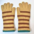 Women winter knitted long striped gloves warm thermal touchscreen cute fashion casual - One Size / Orange Striped Fingerless Gloves