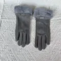 Thickened plush warm winter gloves with soft faux fur cuffs, windproof and cozy for outdoor cycling. - One Size / Gray