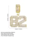 Detailansicht des Anhängers Nummer 82 mit Maßen und Materialspezifikationen - Nummer 82 Gold Stil (27)