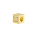 Detailed macro view of 18K gold-plated cubic spacer bead with sparkling cubic zirconia - Pendant Only (Without Chain) / Gold
