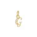 Primo piano del ciondolo lettera G placcato oro 18K con accenti in zirconi - Lettera G (DZ-425) / Oro