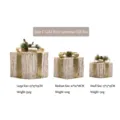 Three glowing Christmas gift boxes in three different sizes with gold ribbons - Type C Gold Silk Three-Piece Set