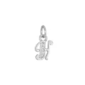 Dettaglio di un ciondolo a lettera H argento per collana con zirconi incastonati. - Lettera H (DZ-425) / Argento
