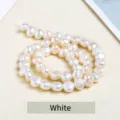 Perles d'eau douce baroques irrégulières blanches lustrées pour création de bijoux - Grade 5A Trou Latéral / 7-8mm / Blanc