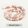 Perles d'eau douce baroques irrégulières en couleurs mélangées DIY - Grade 5A Trou Latéral / 7-8mm / Multicolore