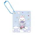 Mini carnet de poche portable avec chaîne de perles bleues, design lapin mignon buvant du thé. - Mini carnet de notes 09