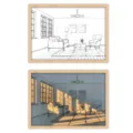 Cadre photo lumineux LED variante montre croquis et art d'ombre chaleureux déco maison. - A4 / Style 03