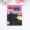 Cahier de grattage pour enfants DIY papier a dessin magique colore avec stylet en bois 12p - L / Rose