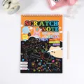 Bloc-notes magique à gratter pour enfants papier arc-en-ciel avec stylo en bois jouet DIY - L / Orange