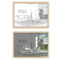 LED light painting wooden photo frame creative wall decor for living room bedroom home lighting - Style 06