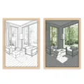 LED light shadow painting wooden frame for living room wall decor and creative home lighting gifts. - Style 07
