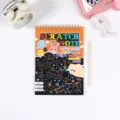 Children scratch art notebook magic colorful DIY drawing paper toy with wooden pen. - M / Orange