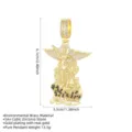 St. Michael Erzengel Anhänger aus vergoldetem Messing mit 5A+ Zirkonia-Steinen - St. Michael Erzengel Gold Stil (15)
