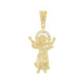 Vue détaillée d'un pendentif religieux plaqué or 18 carats serti de zircons - Pendentif Uniquement (Sans Chaîne) / Or