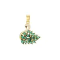 Elegant gold swan pendant necklace featuring marquise cut green crystals and zircons - Pendant Only / Gold with Emerald Zircon