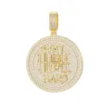 Detailed view of gold plated iced-out hip-hop pendant with Stay Humble Hustle Hard engraving - Pendant Only (Without Chain) / Gold