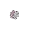 Detailed macro shot of a purple baguette zirconia spacer bead for DIY jewelry making. - Pendant Only (Without Chain) / Silver With Purple Zirconia