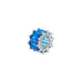 Close-up of silver-plated spacer bead with blue baguette-cut cubic zirconia - Pendant Only (Without Chain) / Silver Blue Zircon
