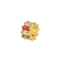 Close-up of 18K gold plated spacer bead with multi-color baguette cubic zirconia - Pendant Only (Without Chain) / Gold Multicolor Zirconia
