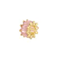 18K Gold Plated Spacer Bead with Pink Baguette Cubic Zirconia for DIY Jewelry Making - Pendant Only (Without Chain) / Gold Tone Pink Zirconia