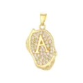 Close-up of 18K gold plated letter A pendant with sparkling cubic zirconia stones - Letter A Pendant Only (Without Chain) / Gold